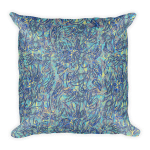 Line Floral Square Pillow